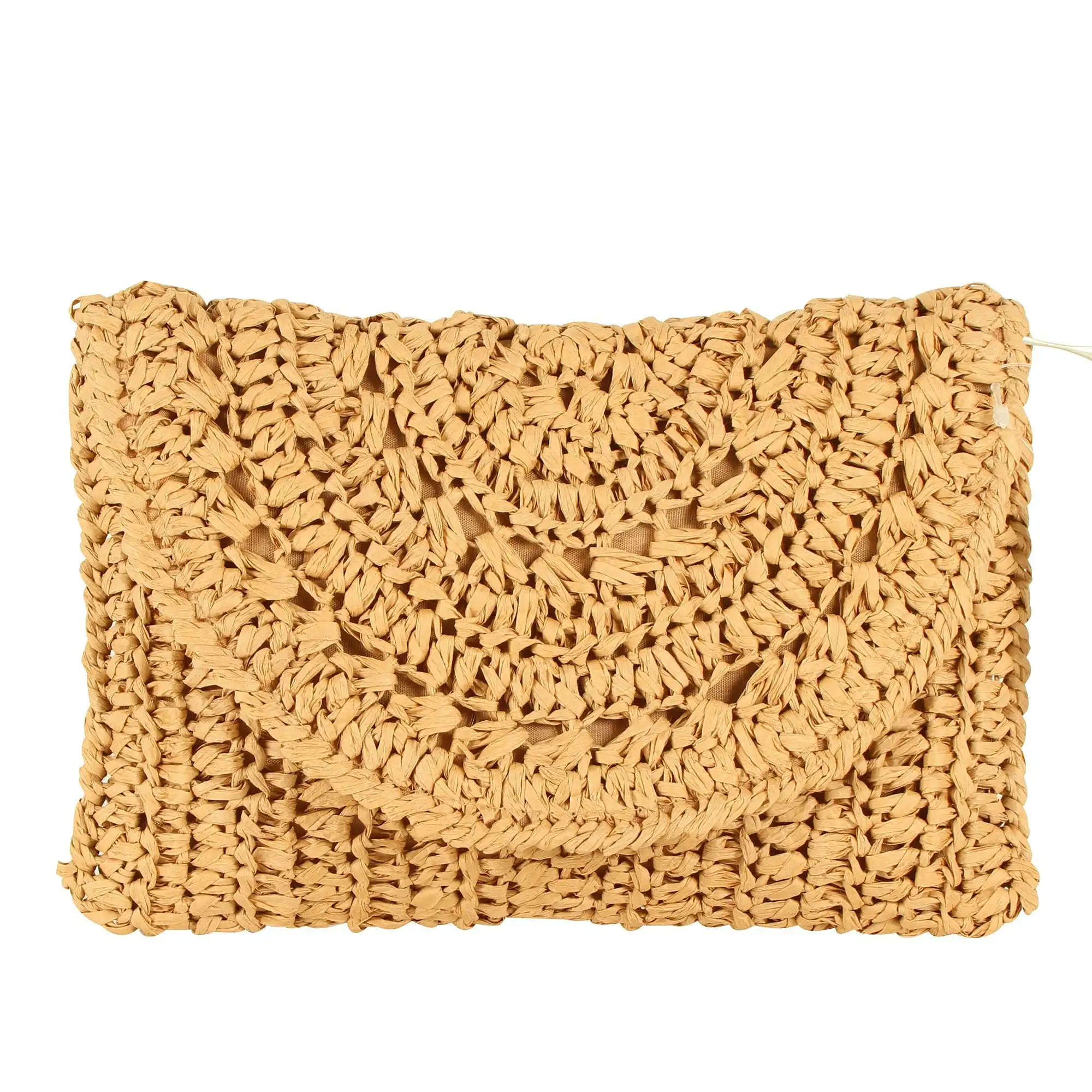 Pheonix Tan Clutch Paper Weave