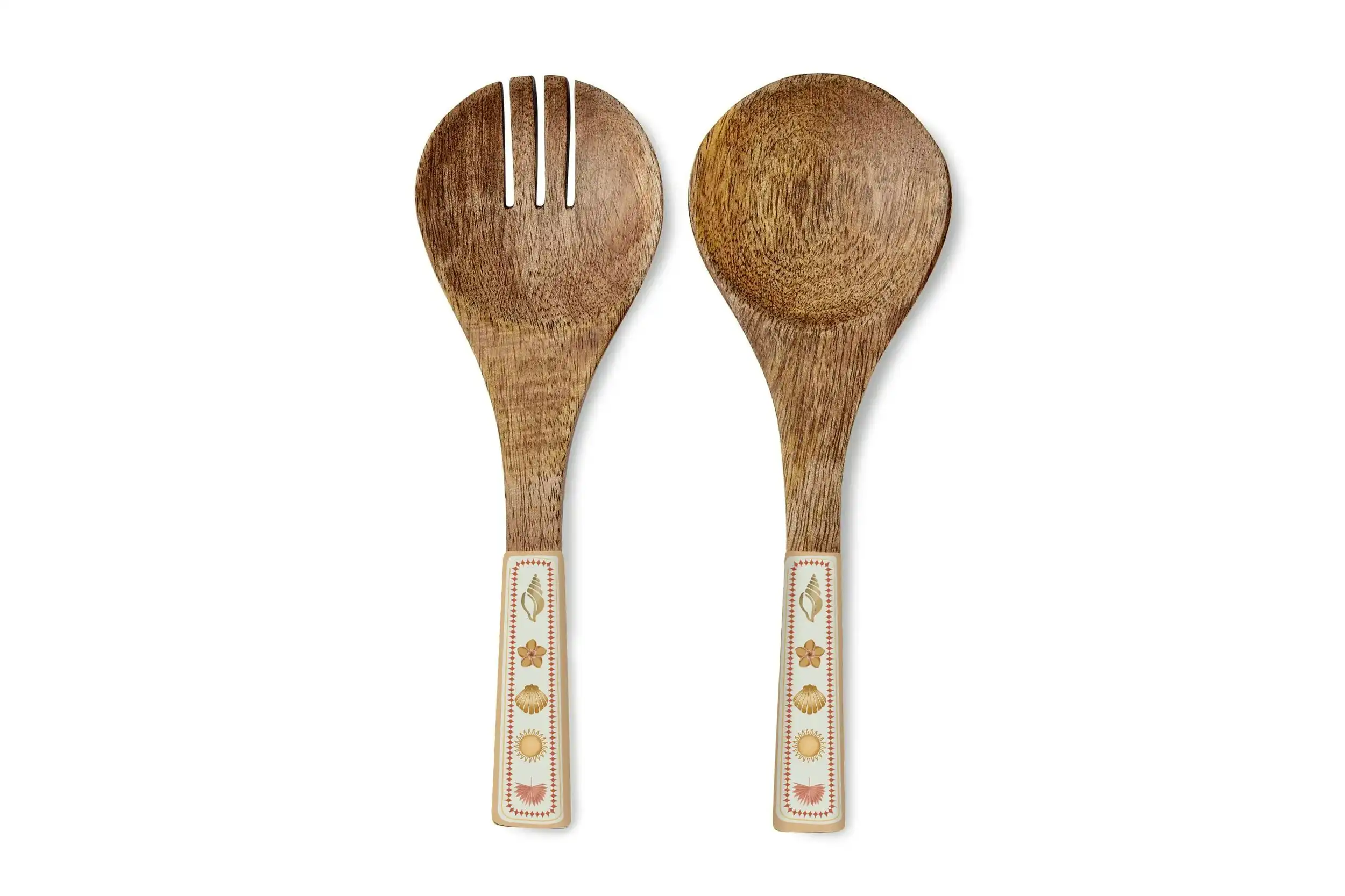 Moroccan Palm 2Pc Enamel Salad Servers