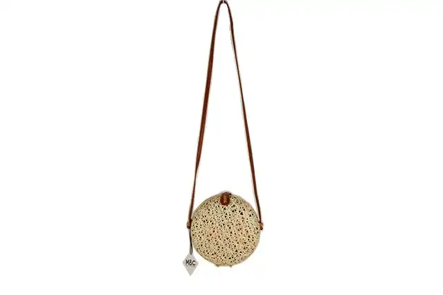 Denise Round Bamboo Bag Natural