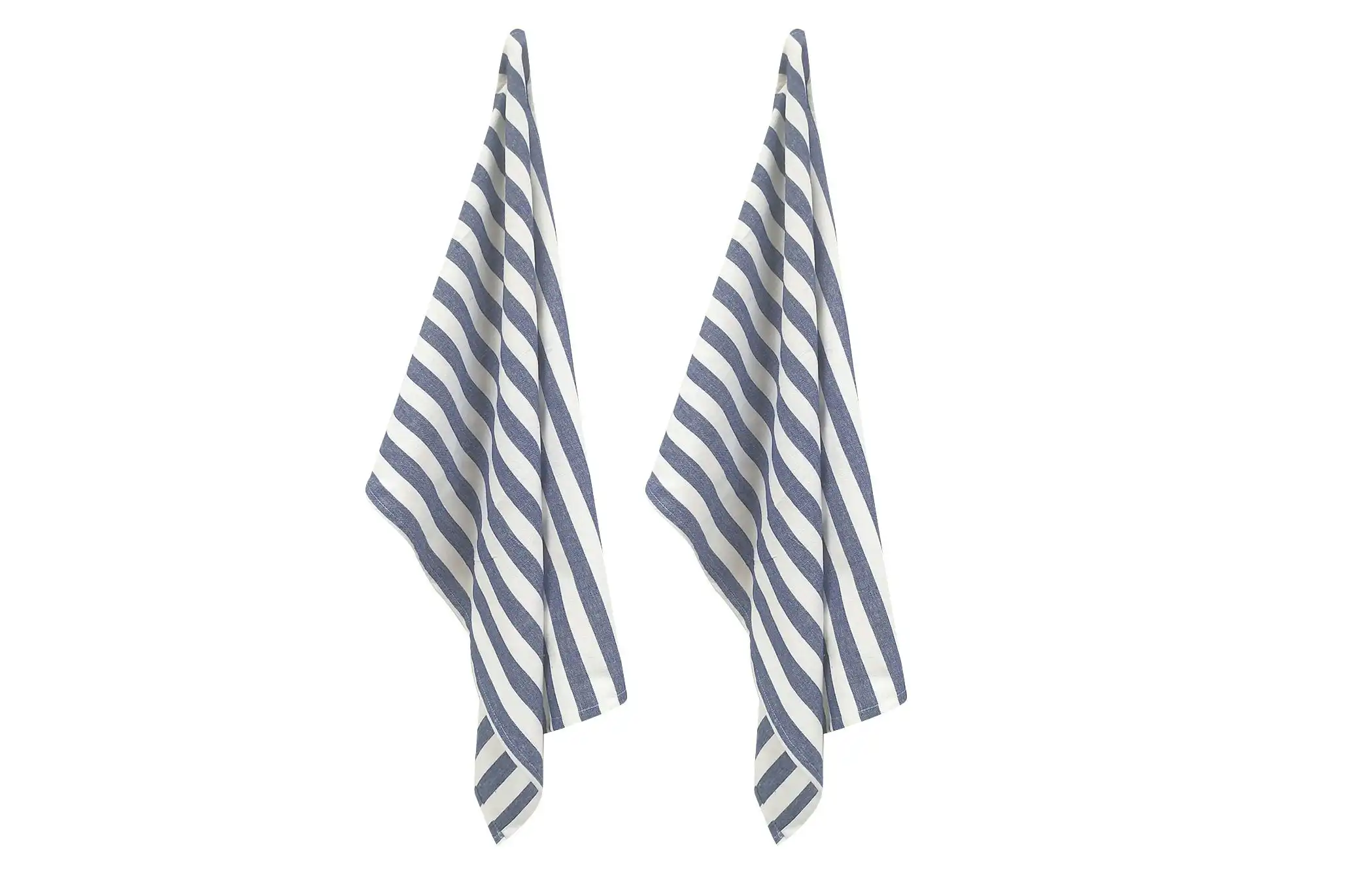 Huso Nautical Stripe Cotton Tea Towels 2 Pack 60 x 40cm