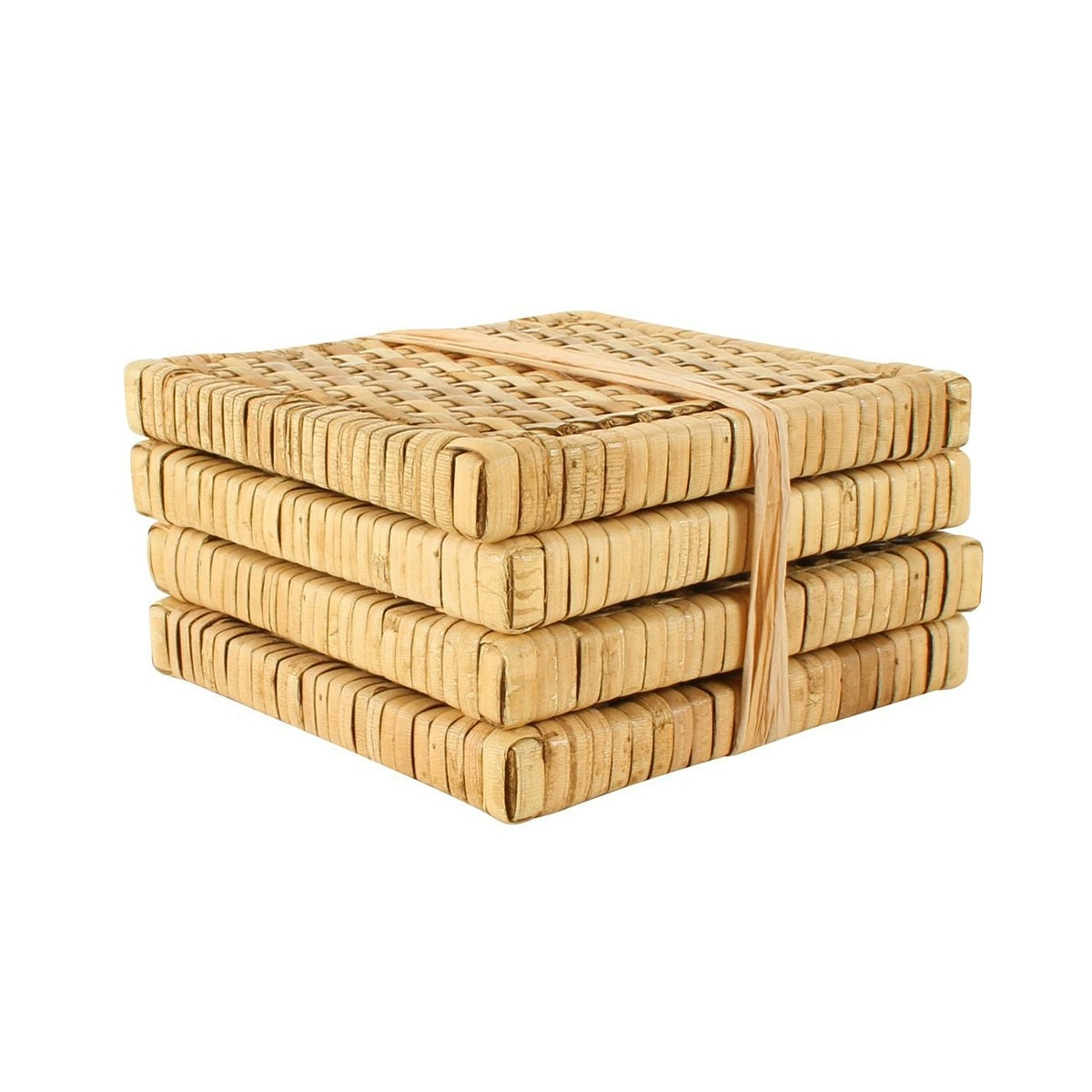 Ilana Natural Rattn Set Of 4 Coasters