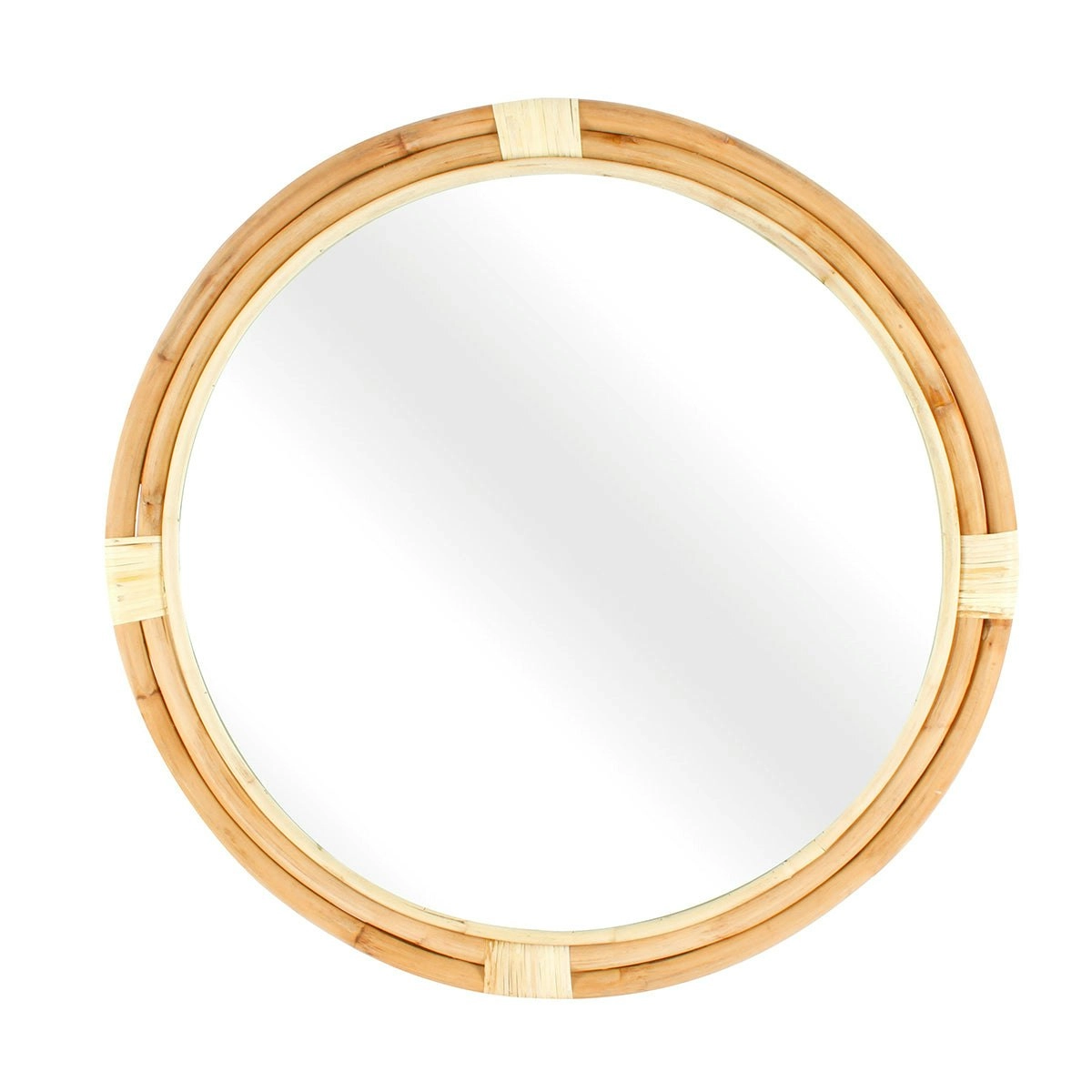 Ida Natural Rattan Round Mirror 60cm Dia