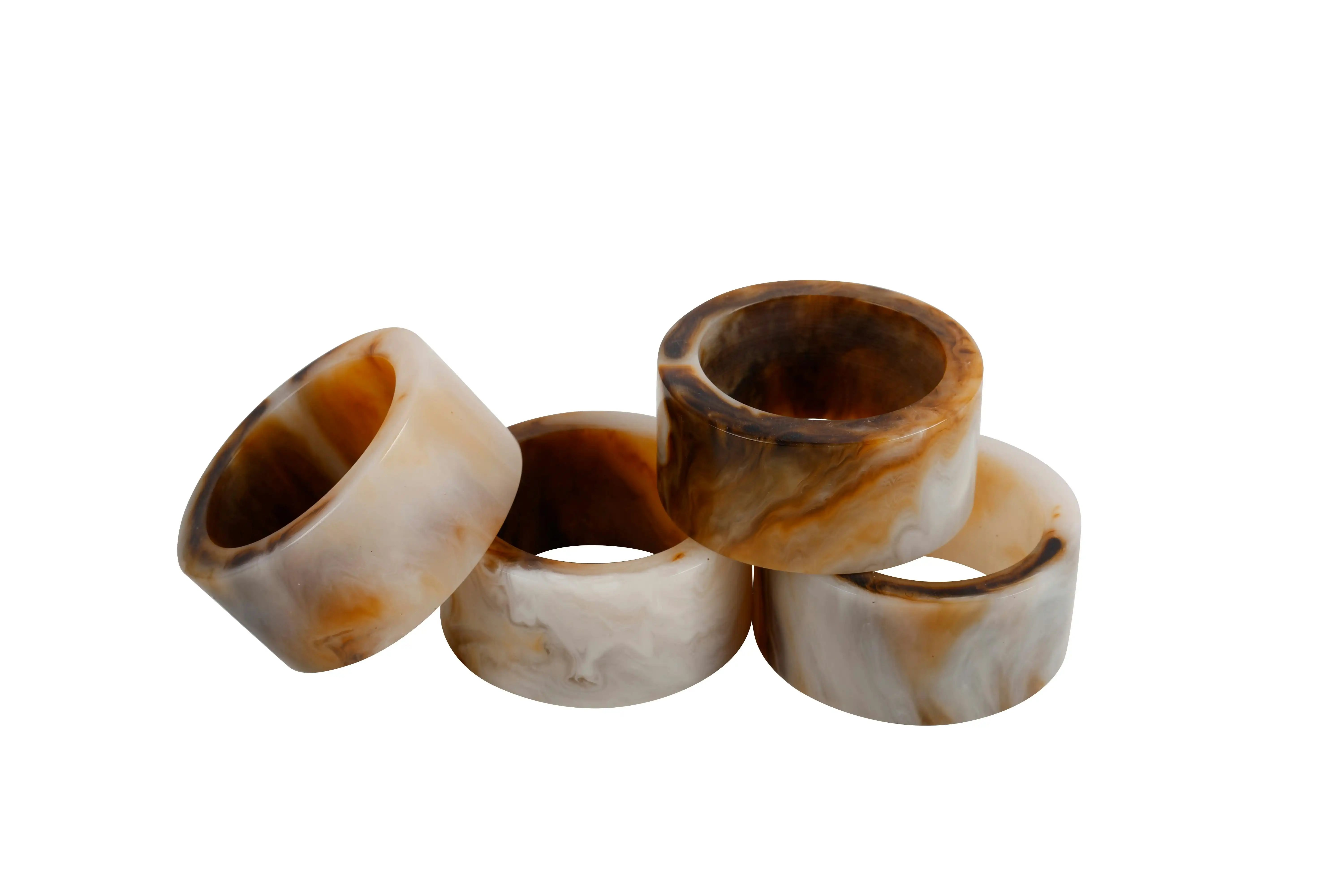 Ophelia Set of 4 Napkin Rings - Amber