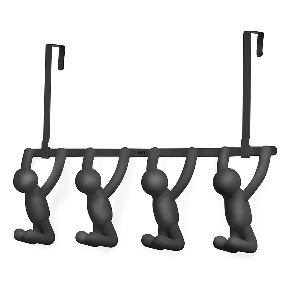 Umbra Buddy 4 Black Over The Door Home Utility Hooks Decorative 32x47x11cm