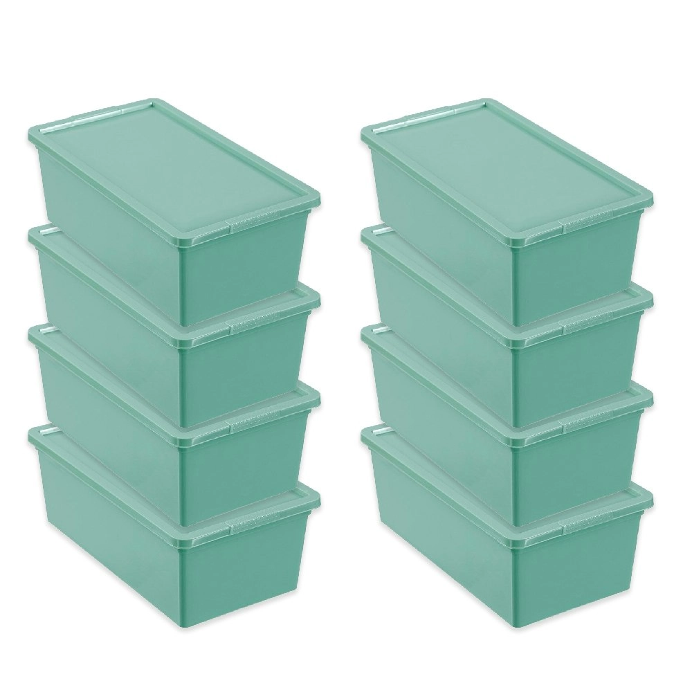 8x Boxsweden 6L/33.5cm Essentials Stackable Tub Storage Home Organiser Assorted