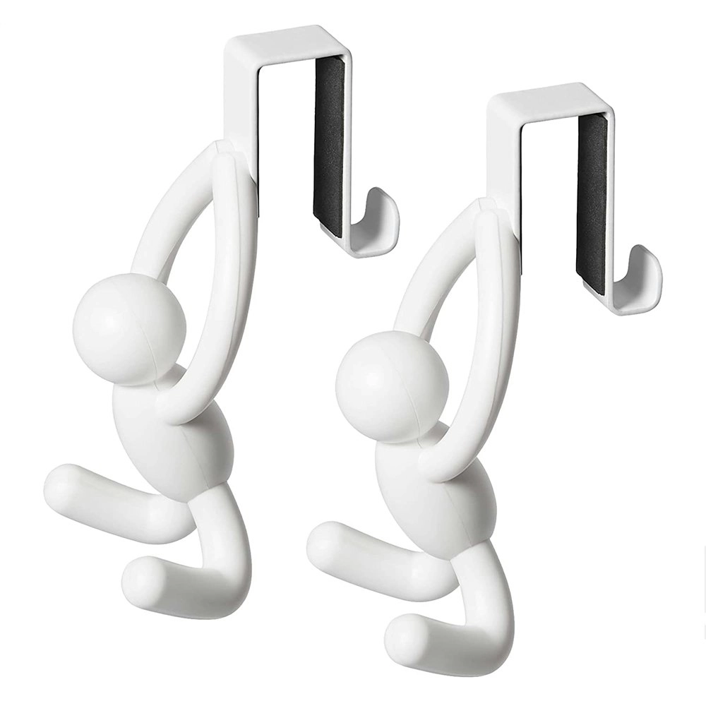 2pc Umbra Buddy Over The Door Decorative Hanging Utility Hooks White 6x7.4x13cm