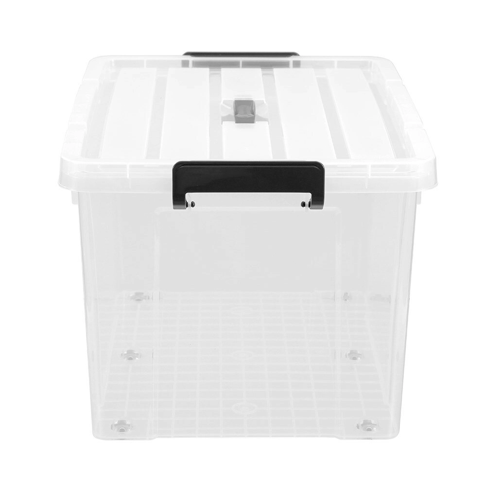 Boxsweden Dura 59cm/65L Carry Box w/ Wheels/Lid Storage Home Organiser White