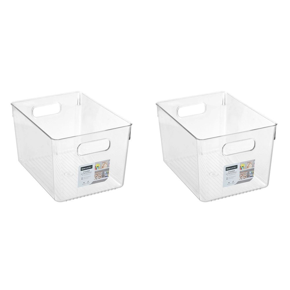 2x Boxsweden Crystal 15L/33x25cm Encore Container Home Storage Organiser Clear