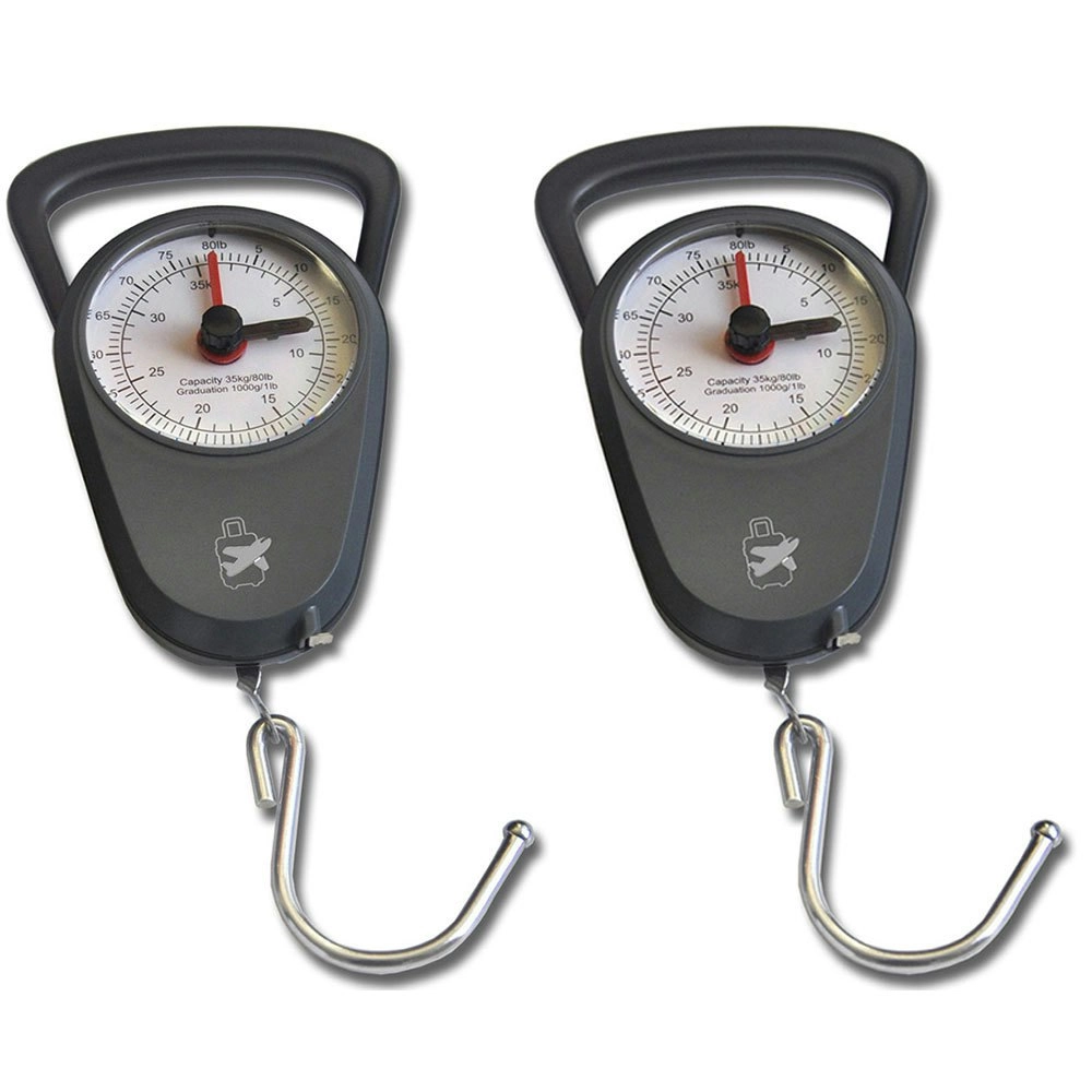 2PK Sansai Mechanical Luggage Weight Scale 35kg Weigh Capacity/1m Tape Measure