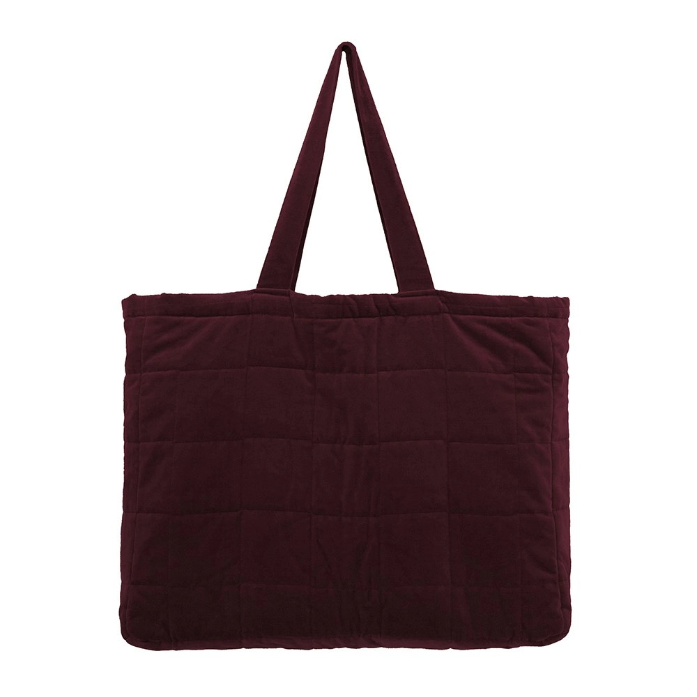 Bambury Nuno Cotton/Velvet Tote Beach/Shopping Carry Bag 245GSM Sangria