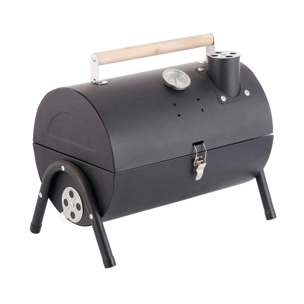 Hacienda Outdoor Portable Charcoal BBQ Grill w/Chimney/Temperature Gauge BK 38cm