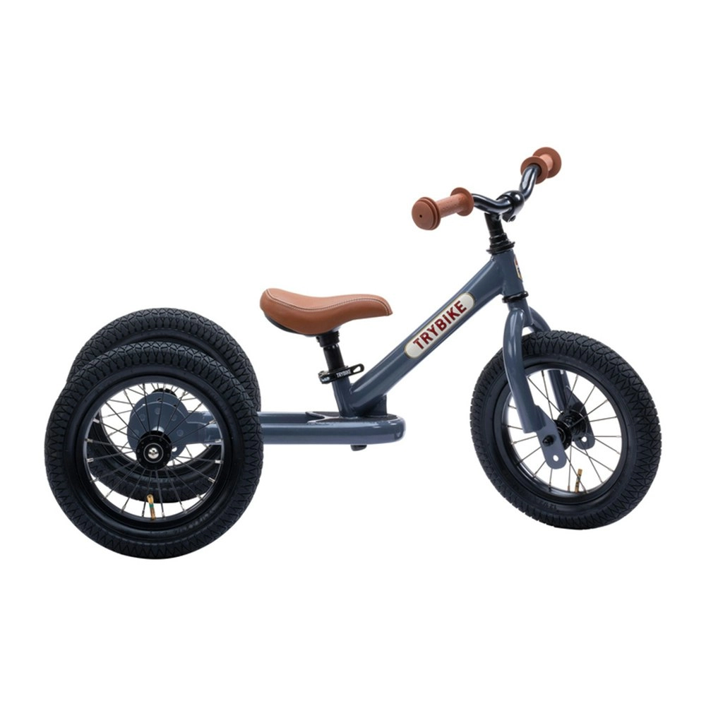 Trybike Grey Vintage 3-Wheel 86cm Balance Bike/Bicycle Kids/Toddler Ride On 18m+