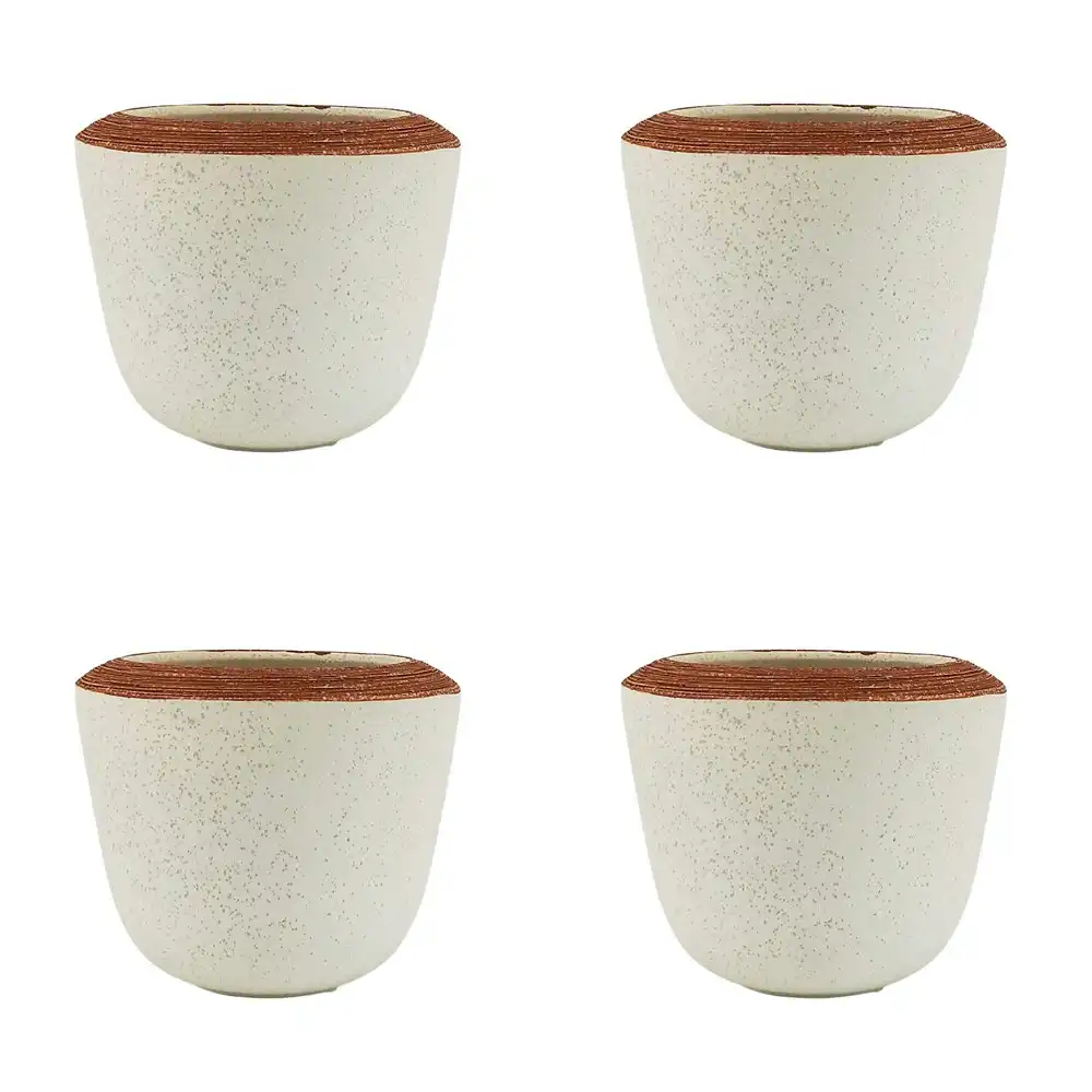 4x Urban Jenna 14cm Ceramic Planter Flower/Plant Pot Decor Small Terracotta/Sand