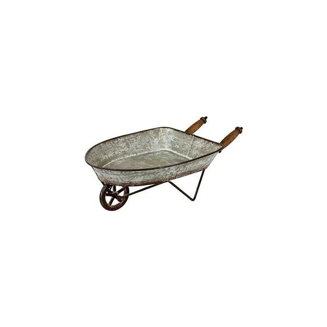 Metal 25cm Rustico Wheelbarrow Garden Display Patio/Balcony Ornament Decor Grey