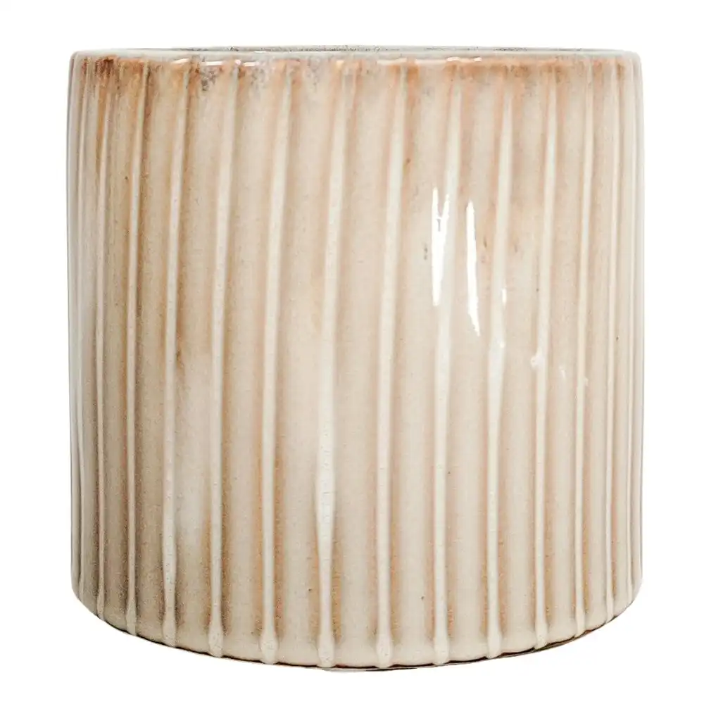 Urban Products Retro Stripe Pattern Home Garden Decor Planter Cream 14cm