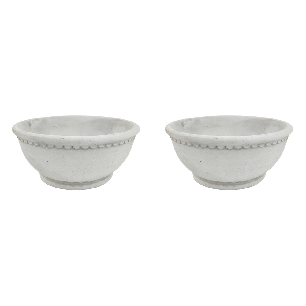 2x Urban Jules H9x21cm Ceramic Planter Flower/Plant Pot Home esk Decor Med White