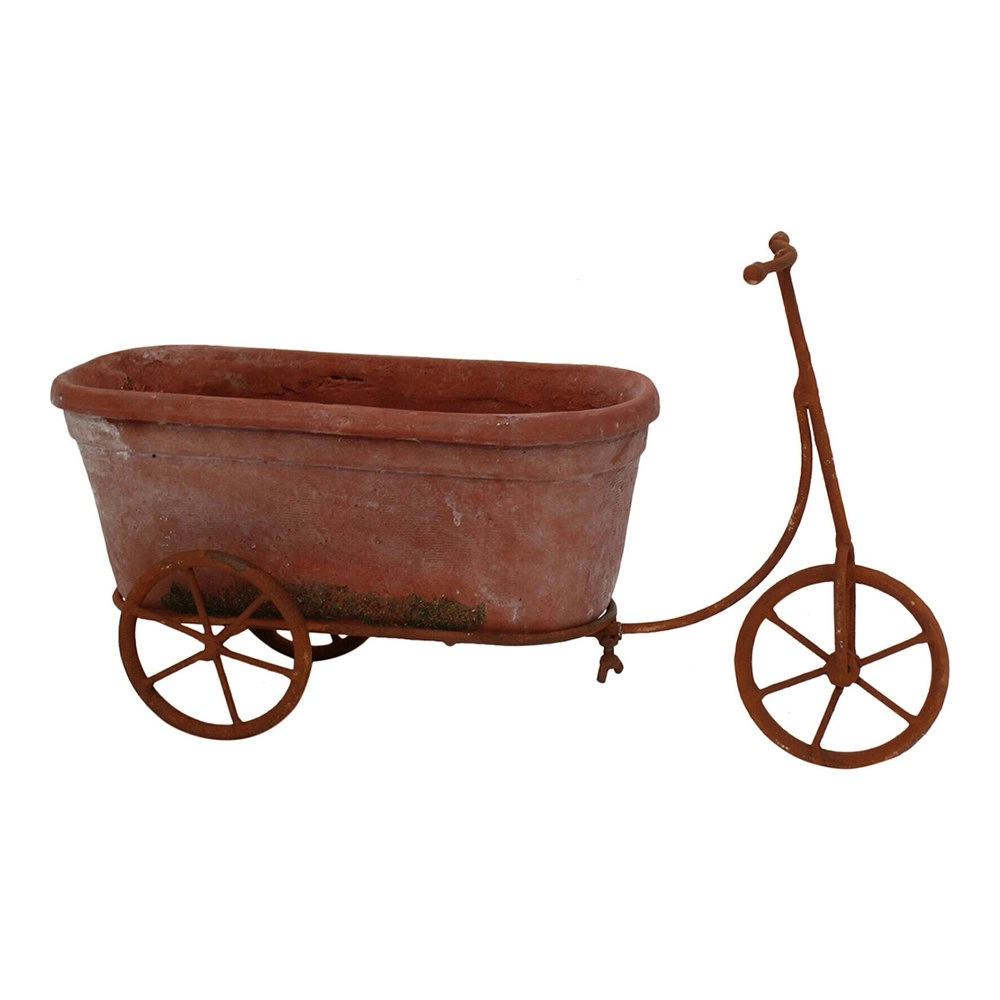 Metal/Terracotta 41cm Bike Planter Clay Pot Garden Porch Decorative Display