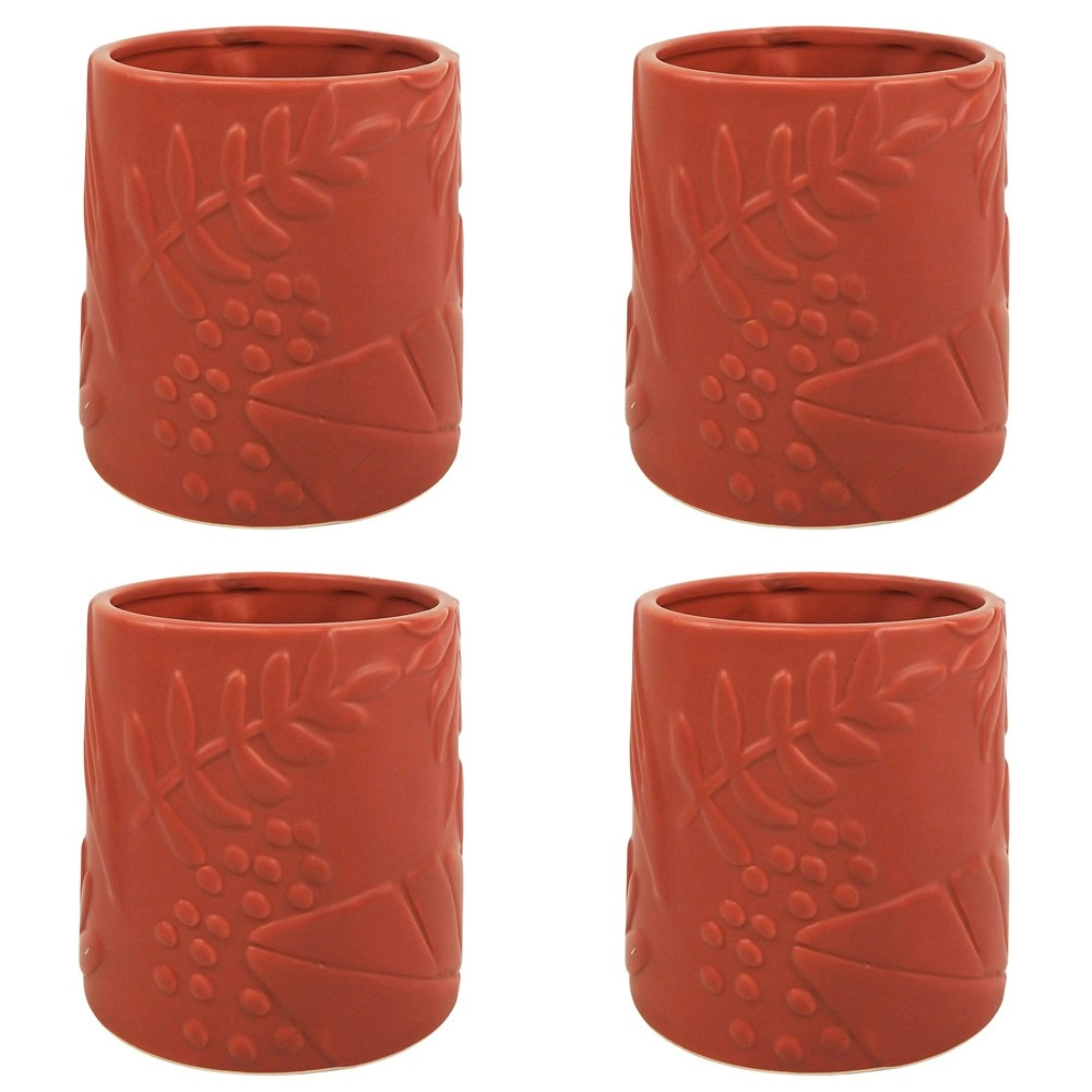 4x Urban Caprice Foliage 12cm Ceramic Planter Flower/Plant Pot Decor Small Berry