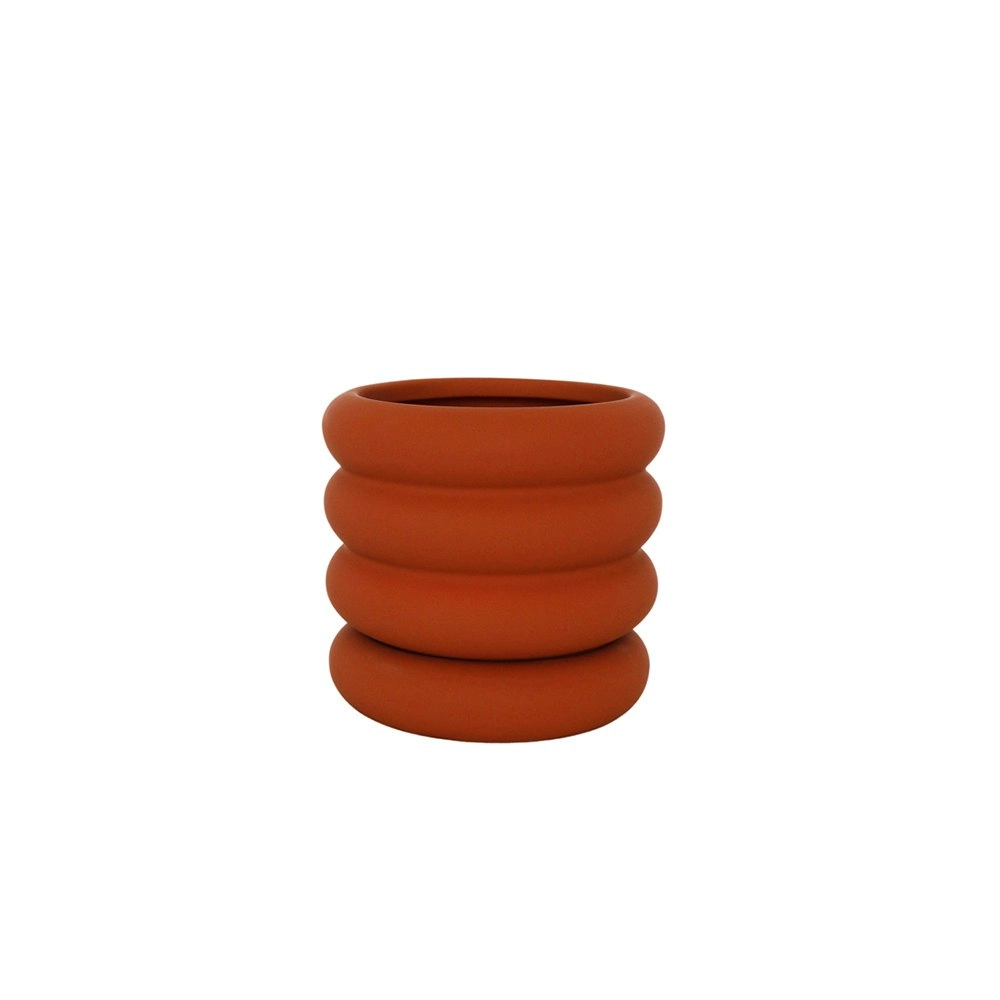 Urban Naomi Ring 13cm Ceramic Planter w/ Saucer Garden Plant Pot Small Orange