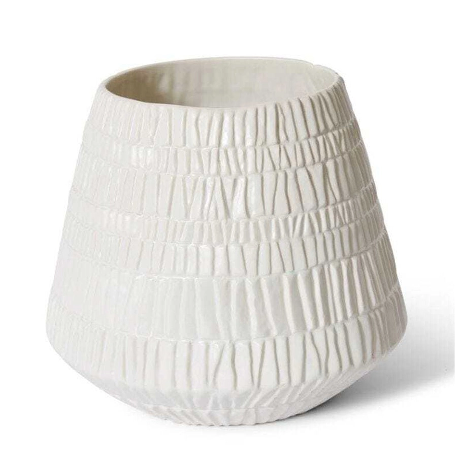 E Style Colton 29cm Ceramic Plant Pot Round Home Decor Planter Matt White