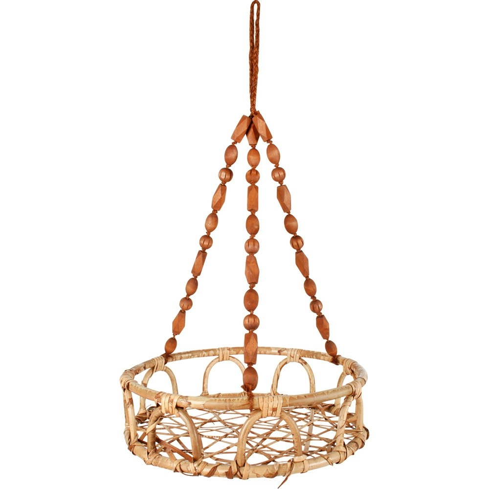 Maine & Crawford Luna 60x35cm Hanging Wood Basket Pot Flower Planter Natural