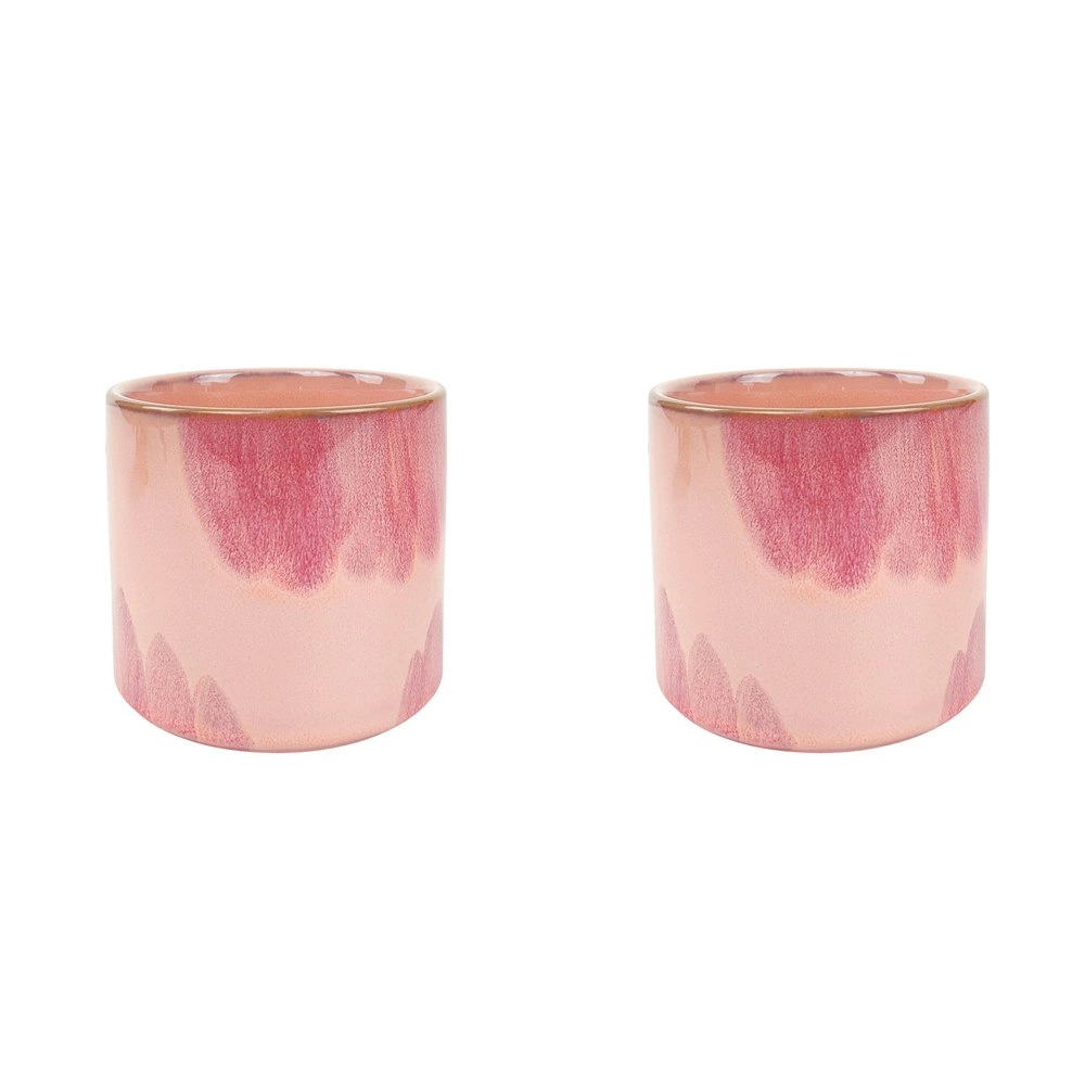 2x Urban 10cm Sofia Ceramic Planter Home/Garden Decor Plant Pot Med Pink/Storm