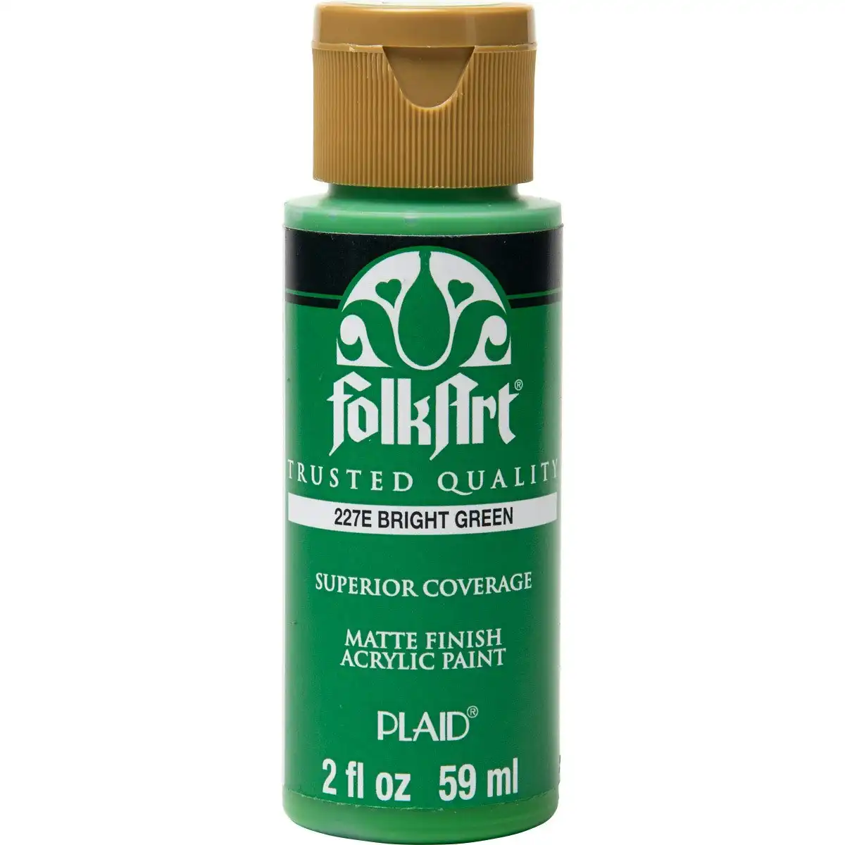 Plaid FolkArt Premium 59ml Water-Based Bright Green Acrylic Paint Matt Finish