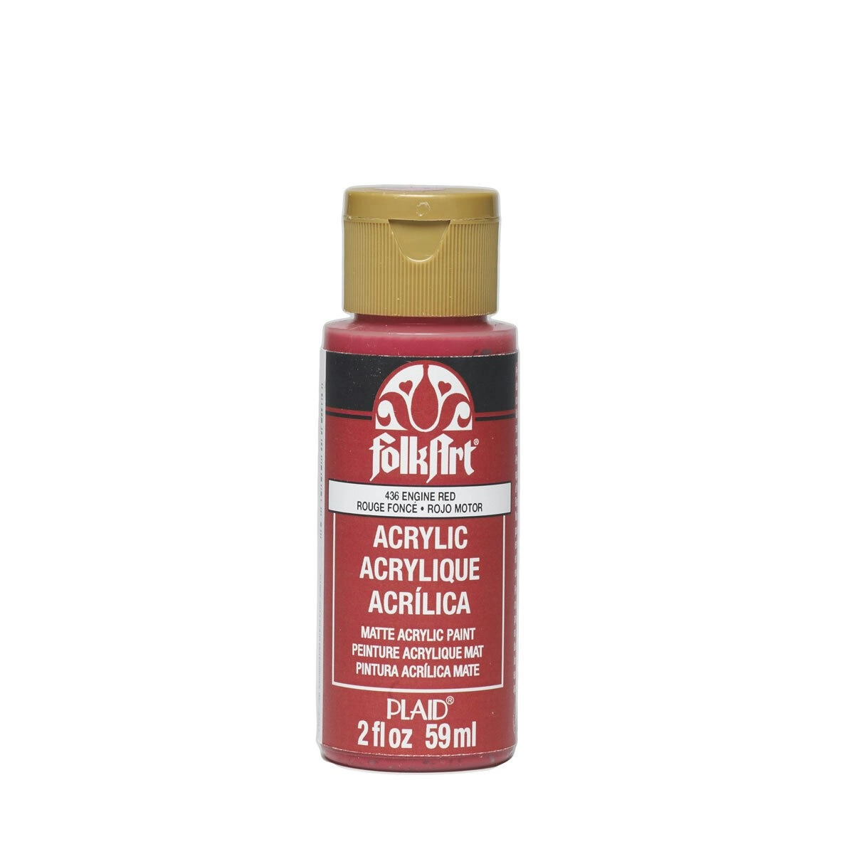 Plaid FolkArt Premium 59ml Water-Based Engine Red Acrylic Art Paint Matt Finish