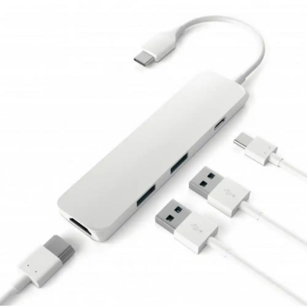 Connect Cable 4-Port Male USB-C to HDMI/USB 3.0 Hub Adapter For Laptop White