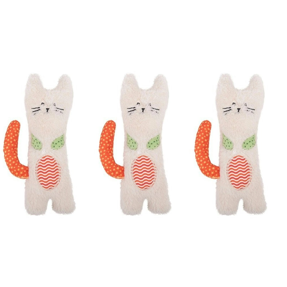 3x Rosewood Little Nippers Catnip Crunch Pet Cat/Kitten Interactive Toy Peach