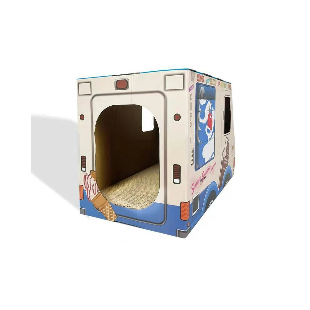 Zodiac Pet Cat 38x39cm Scratcher Ice Cream Van Scratching Furniture House Blue