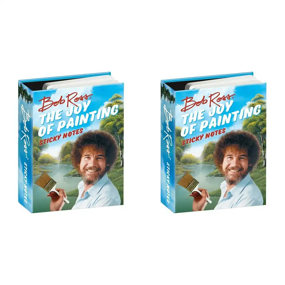 2PK Unemployed Philosophers Guild Sticky Notes Office Stationery 10cm Bob Ross