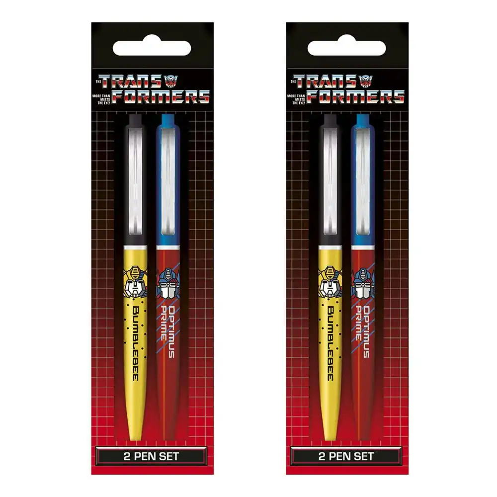 4pc Transformers Retro Bumblebee & Optimus Prime Collectable Gel Pen Set