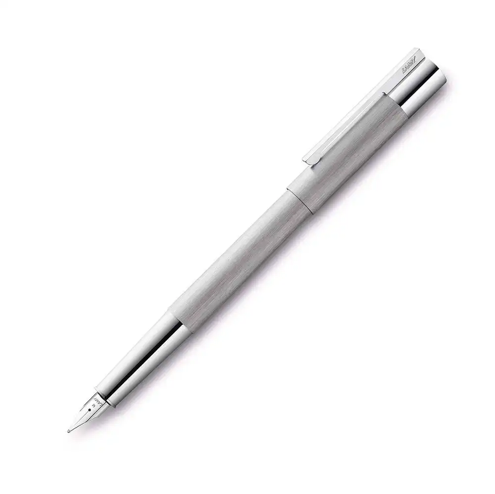 Lamy Scala Fountain Pen Fine Nib Writing Stationery Brushed Stainless Steel