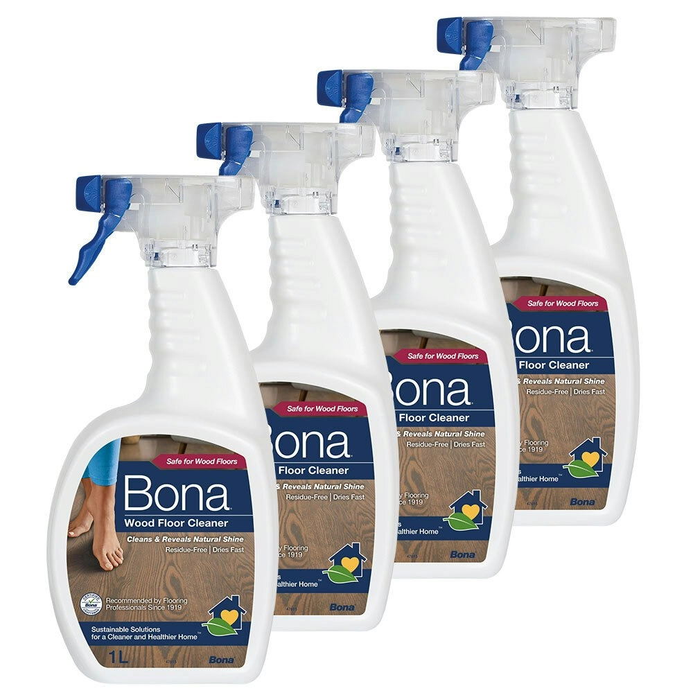 4PK Bona 1L Wood Floor Cleaner Spray Maintenance for Wooden/Timber Surface