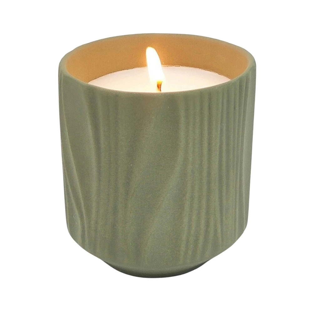 Urban Marlow Abstract Ripple Ceramic 175ml Scented Vanilla Candle Decor Green