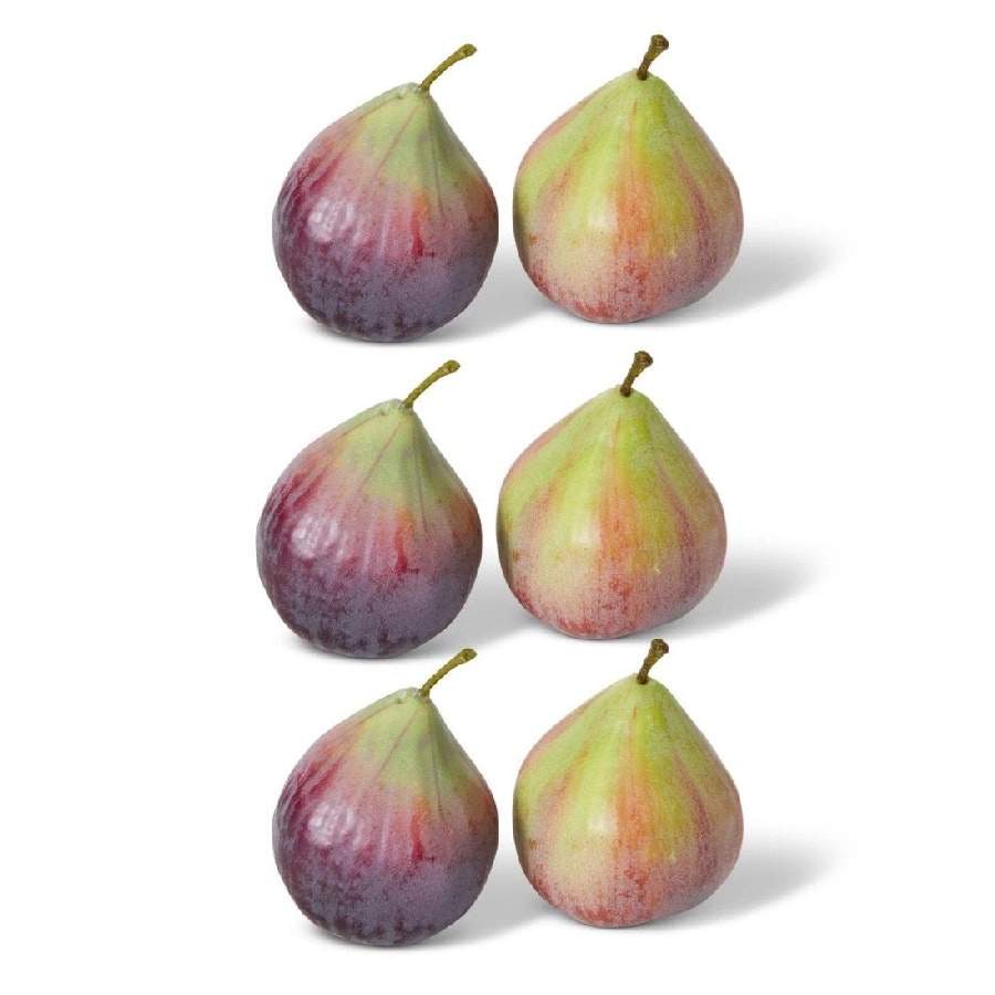 3x E Style 7cm Plastic Fig Fruit Ornament Tabletop Display Green Purple