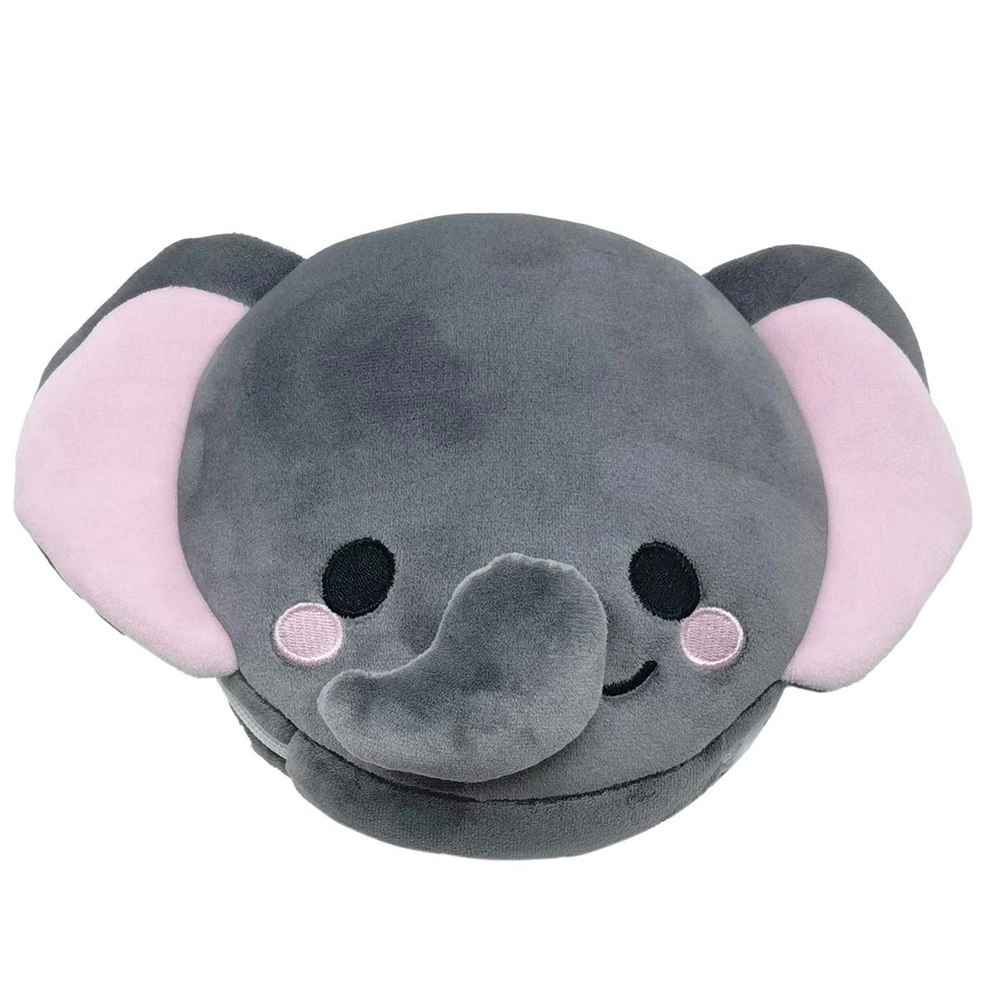 Relaxeazzz 15cm Elephant Travel Pillow w/ Eye Mask 6y+ Kids/Adults Cushion Plush