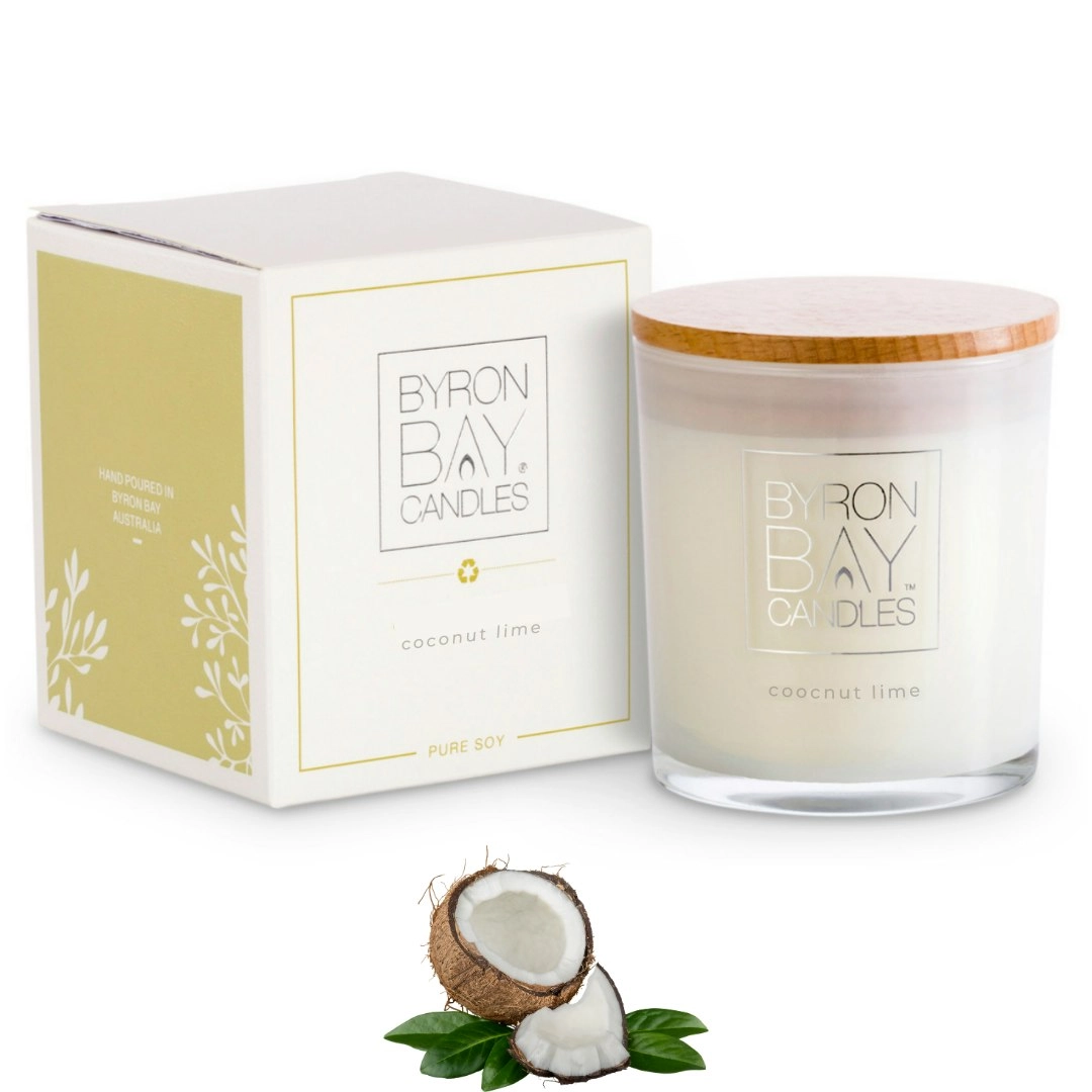 Byron Bay Candles | 30 Hour Scented Pure Soy Candle - Coconut Lime