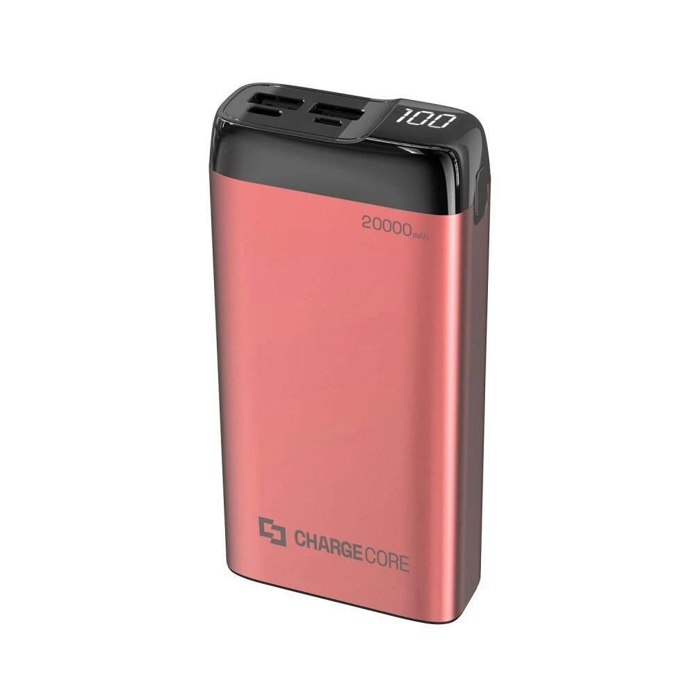 Laser 20000mAh Power Bank MicroUSB/Type C Portable External Battery Charger Red