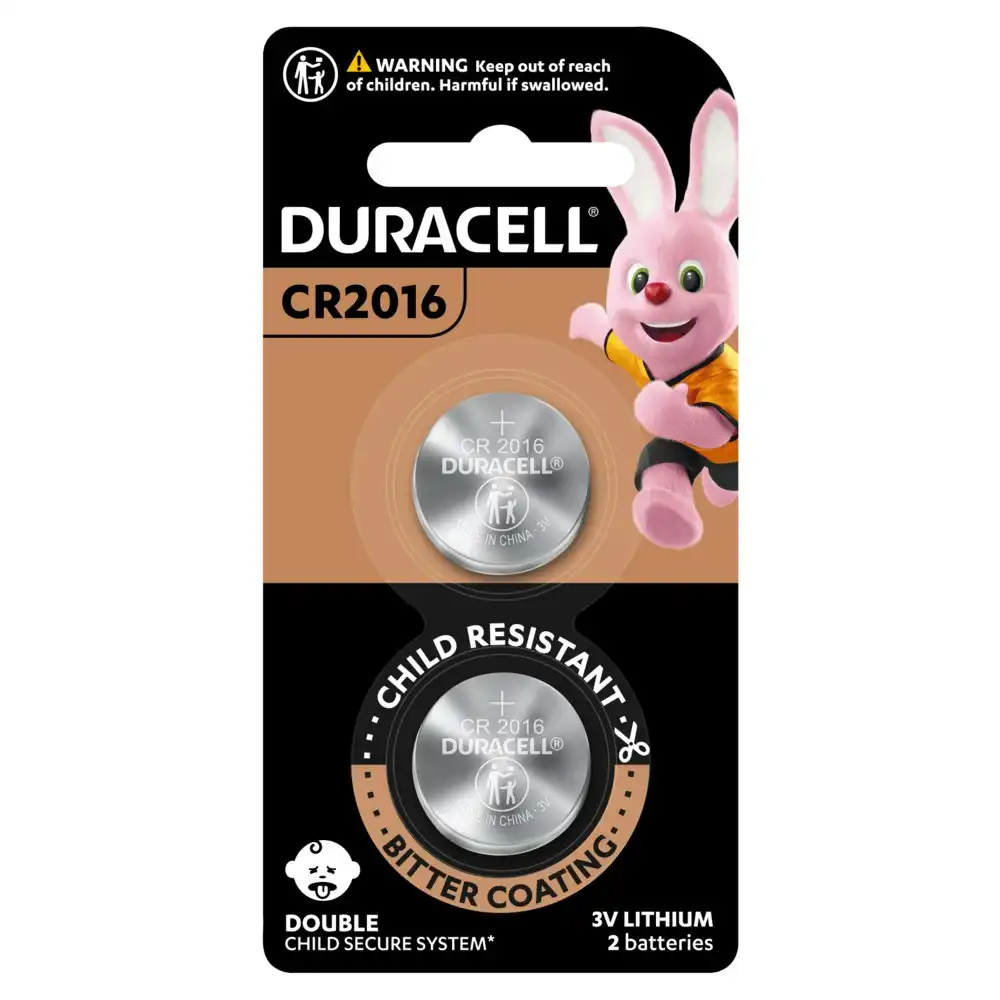 2pc Duracell Specialty 2016 Lithium Coin Battery Pack Single Use