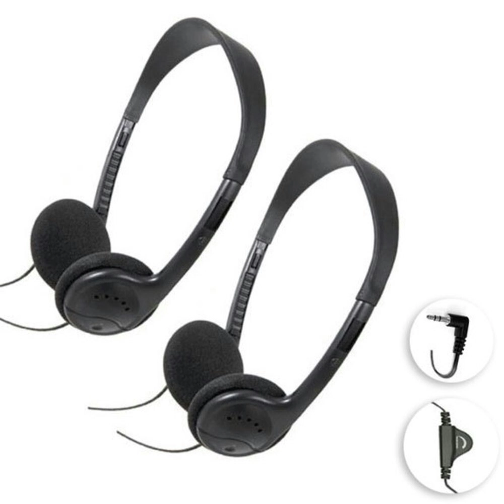 2pc Sansai Stereo Headphones 3.5mm w/Volume Control/Cable 1.5m for TV/Radio