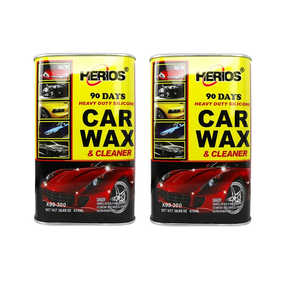 2PK Herios 473ml Car Wax & Cleaner Automotive Paint Polisher Dust/Dirt Remover