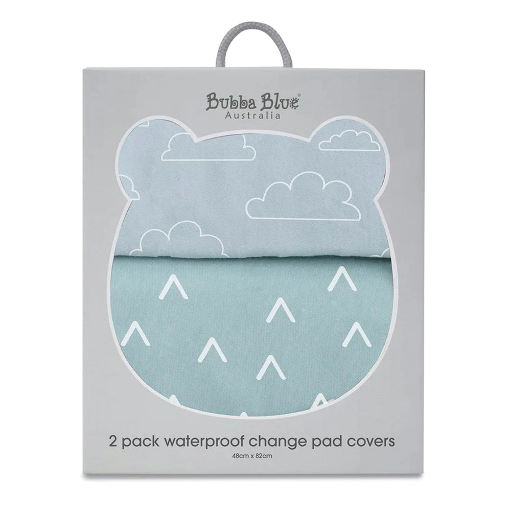 2PK Bubba Blue 48x82cm Nordic Waterproof Change Mat Cover Baby 0-12m Sky/Mint