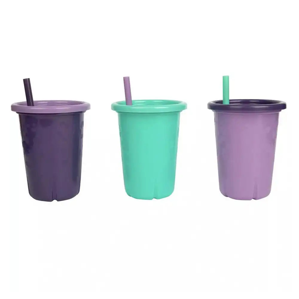 3pc Green Grown 10oz/296ml Straw Sippy/Drinking Cups Kids Set 18m+ Assorted