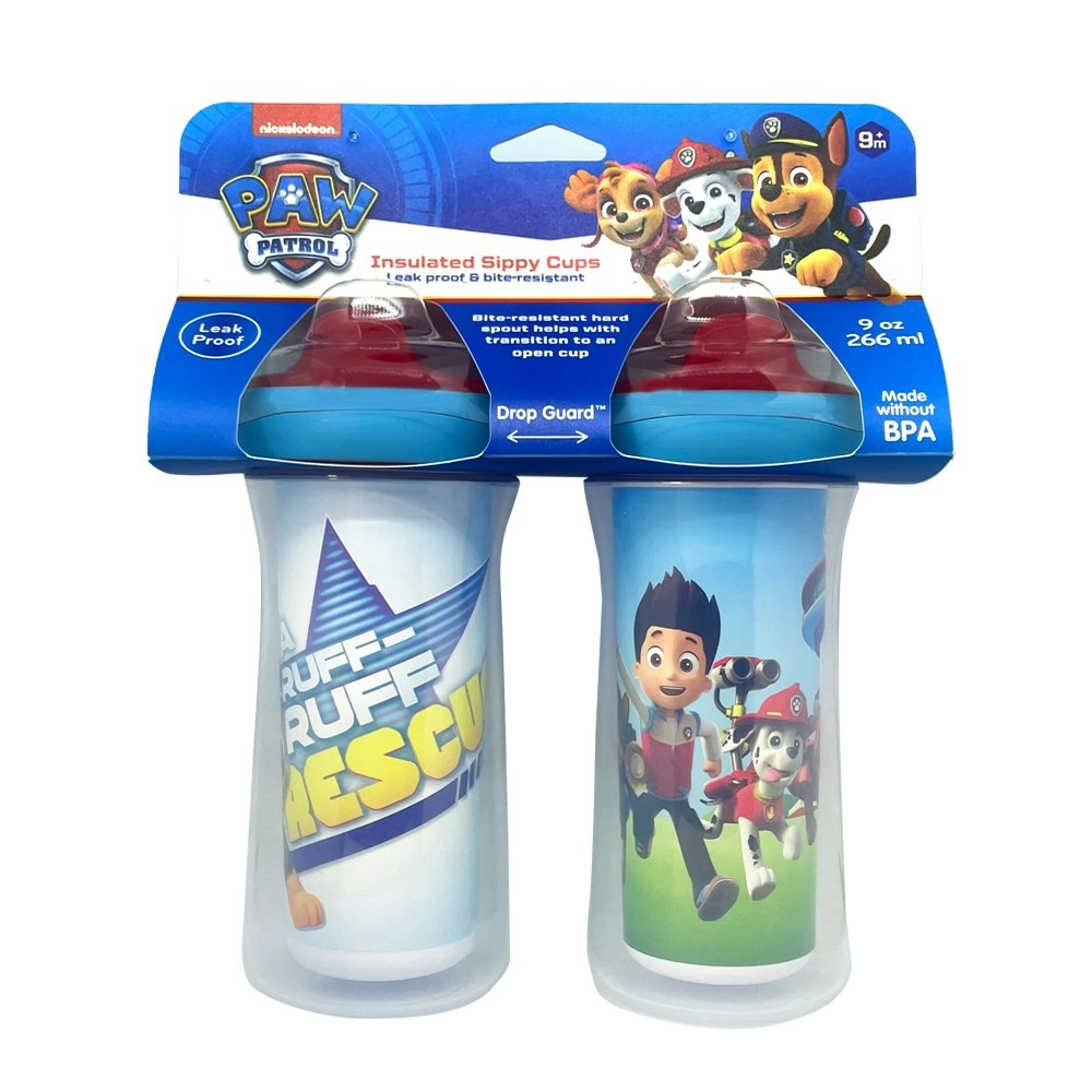 2pc PAW Patrol Toddler/Children's Insulated Sippy Cup Set Kids 9m+ 9oz/266ml