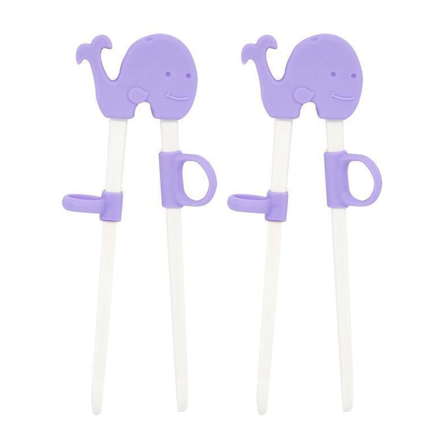 2x Marcus & Marcus Toddler Training/Learning Chopsticks Set Whale Lilac 3yr+