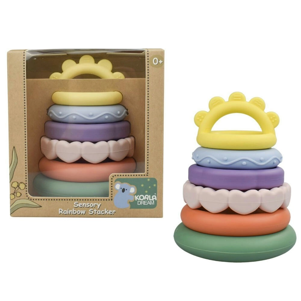 Koala Dream Silicone Kids/Childrens Sensory Rainbow Stacking Teether 0M+