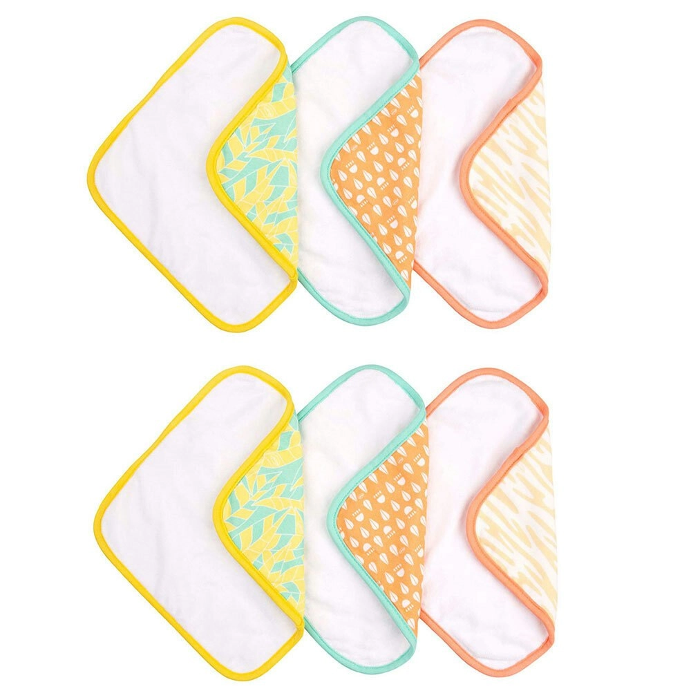 6pc Playgro Fauna Friends Baby Bathing Soft Cotton Face Washer Cloths 0m+