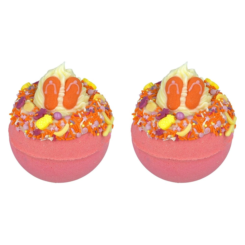 2PK Bomb Cosmetics Girls Just Wanna Have Sun Scented Bath Bomb Blaster Tub Fizzy